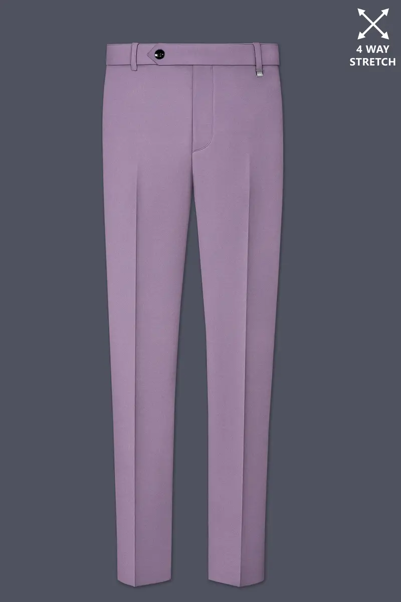Violeto-Korean Mobster Purple 4-Way Stretch Wrinkle-Free Wool Rich Tuxedo Suit 13