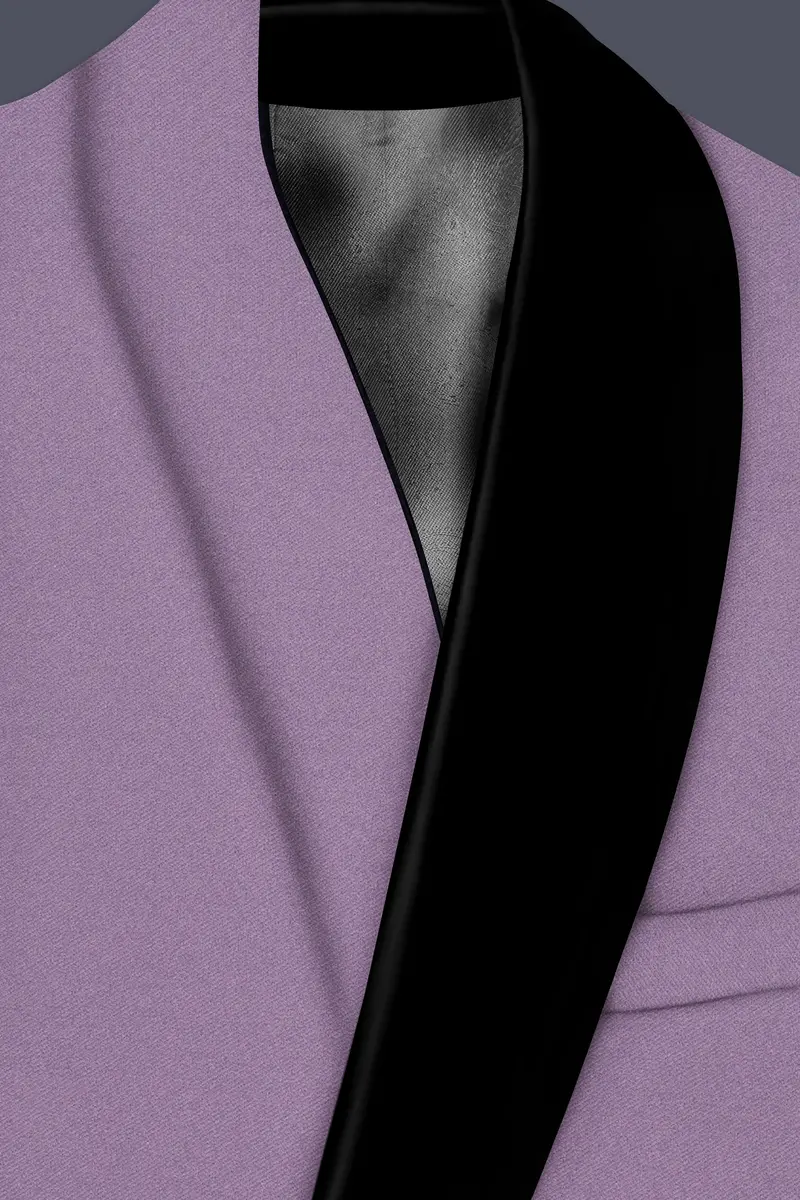 Violeto-Korean Mobster Purple 4-Way Stretch Wrinkle-Free Wool Rich Tuxedo Suit 5