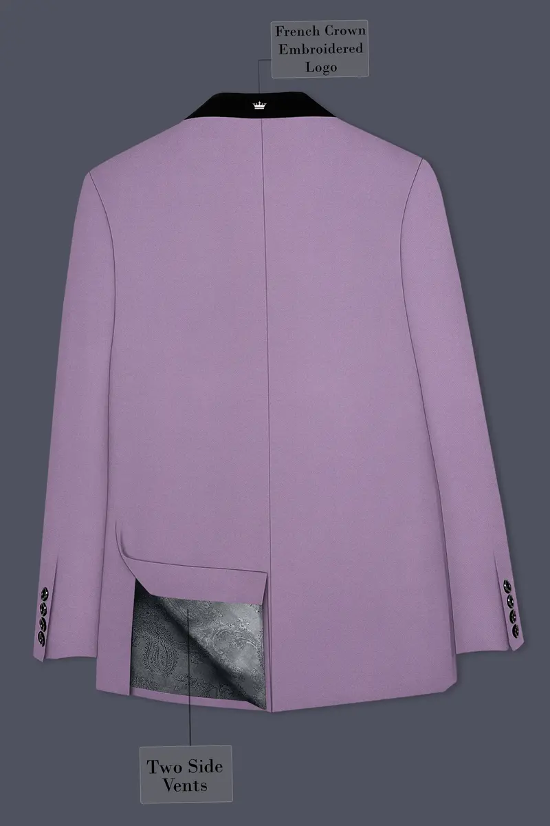 Violeto-Korean Mobster Purple 4-Way Stretch Wrinkle-Free Wool Rich Tuxedo Suit 9