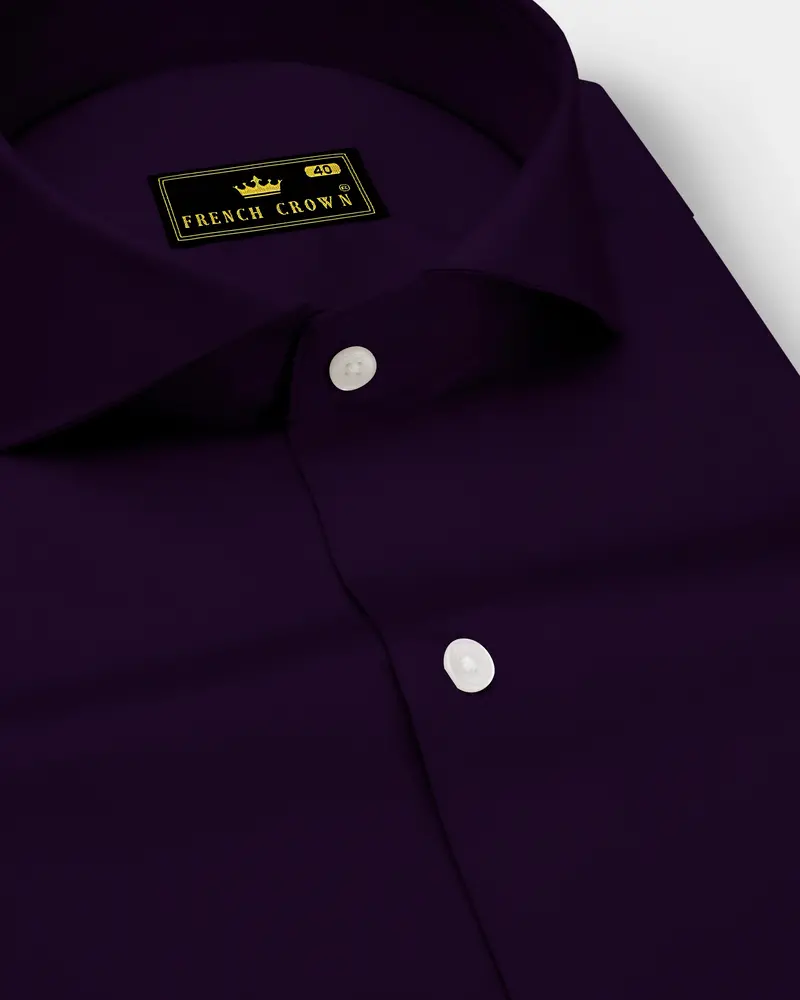 Violoro-Ebnoy Purple Subtle Sheen Super Soft Premium Cotton Cut Away Collar Dress Shirt 1