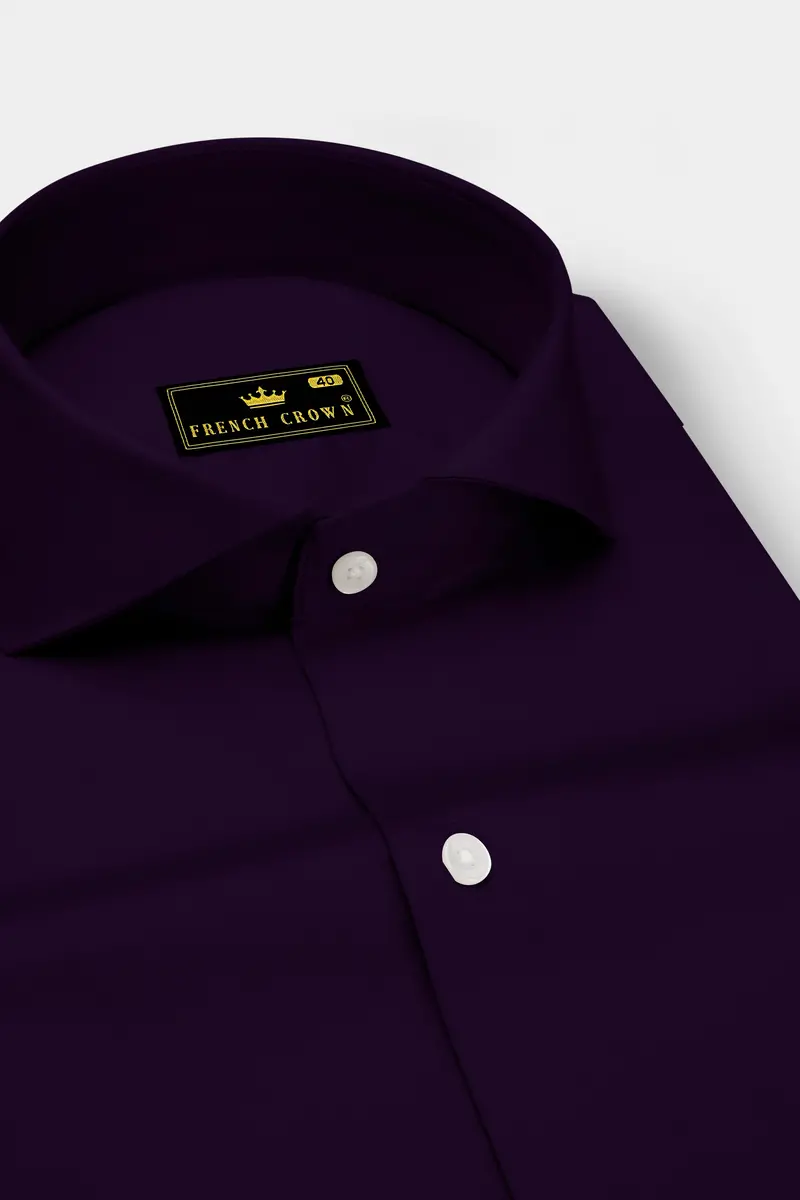 Violoro-Ebnoy Purple Subtle Sheen Super Soft Premium Cotton Cut Away Collar Dress Shirt 2