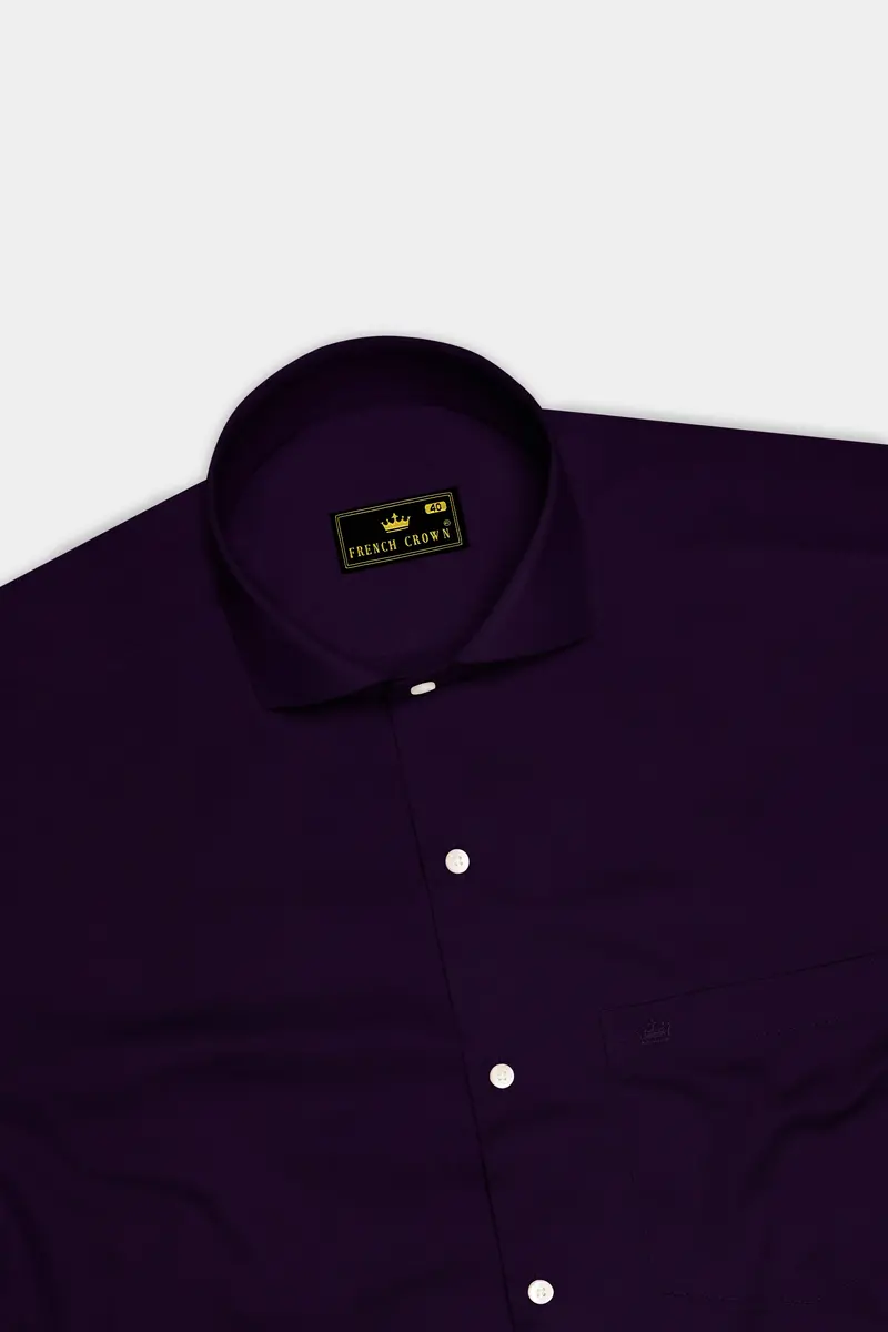 Violoro-Ebnoy Purple Subtle Sheen Super Soft Premium Cotton Cut Away Collar Dress Shirt 5