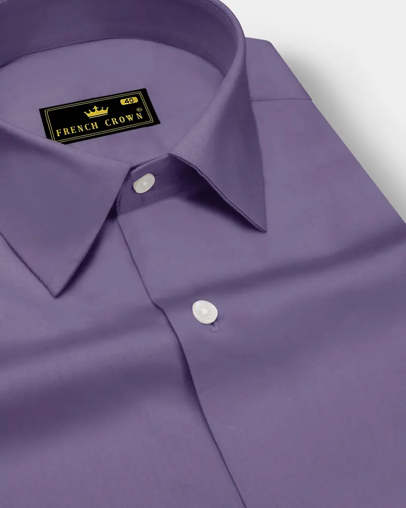 Violoro-Mobster Purple Subtle Sheen Super Soft Premium Cotton Dress Shirt 1