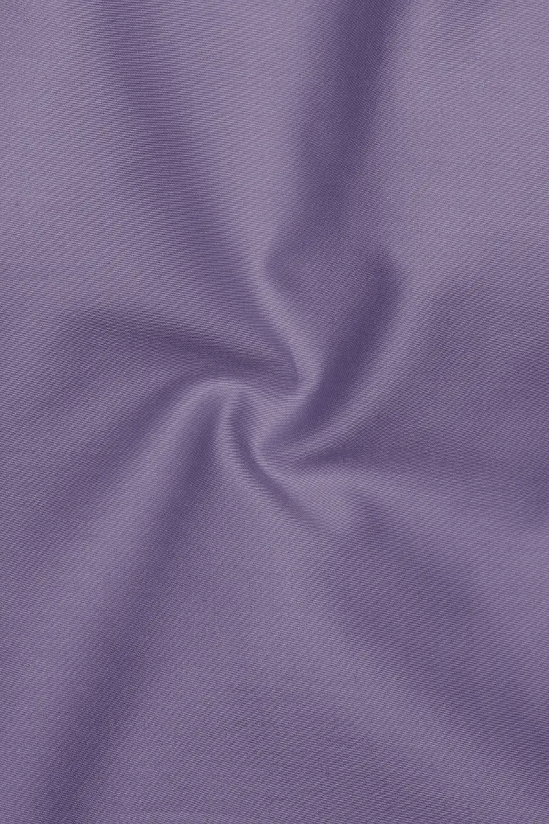 Violoro-Mobster Purple Subtle Sheen Super Soft Premium Cotton Mandarin Dress Shirt 3