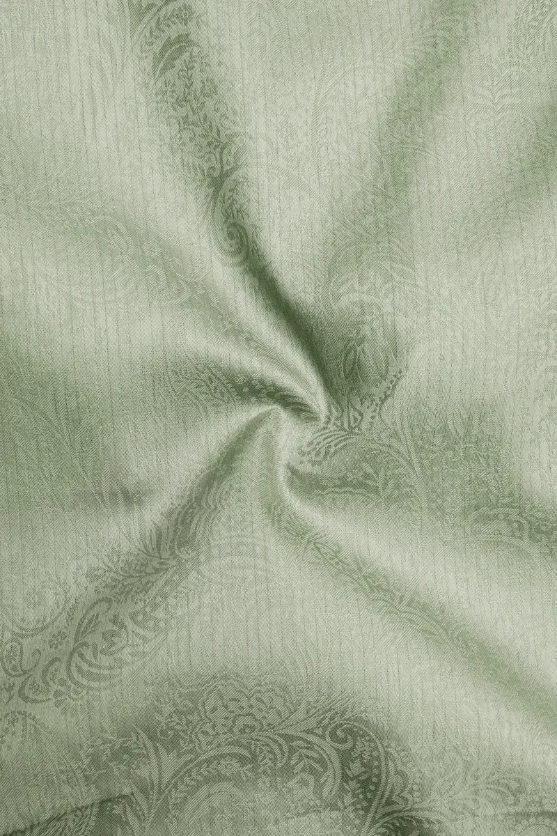 Viravon-Rainee Green Paisley Jacquard Textured Premium Cotton Dress Shirt 3