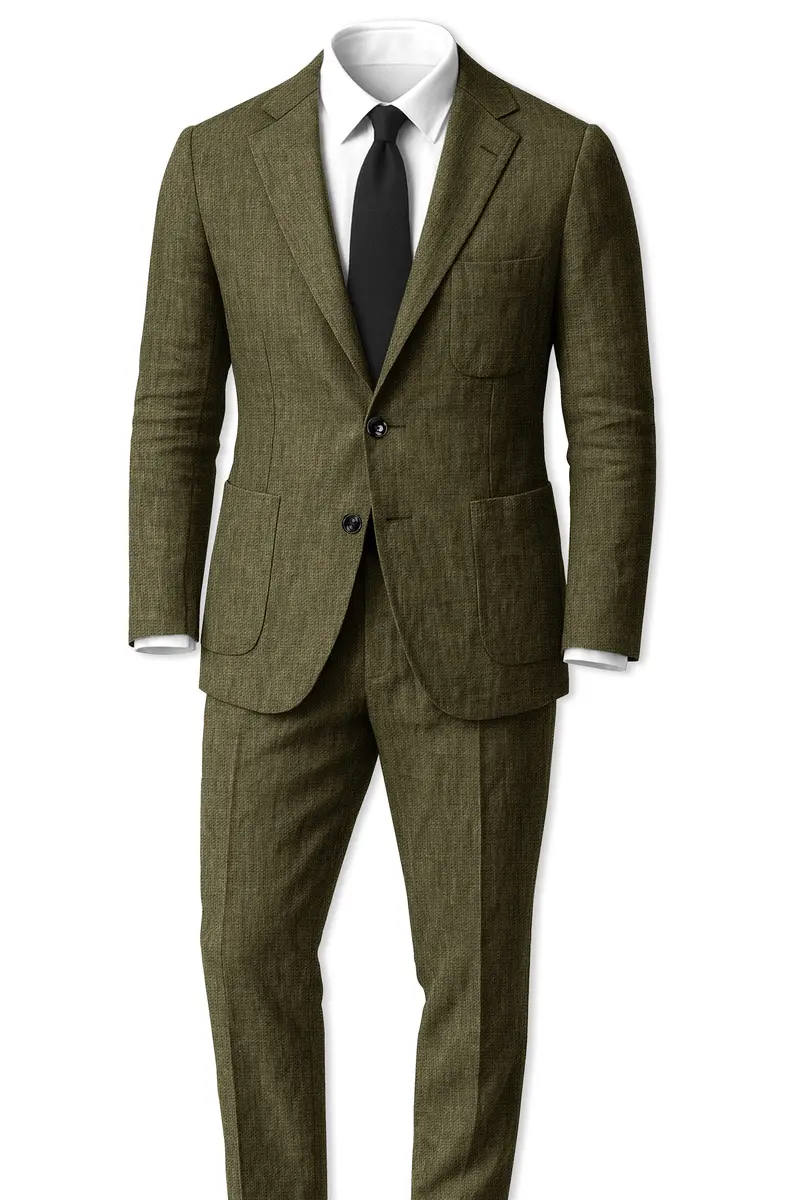Virenza-Birch Green Luxurious Linen Single Breasted Sports Blazer 4