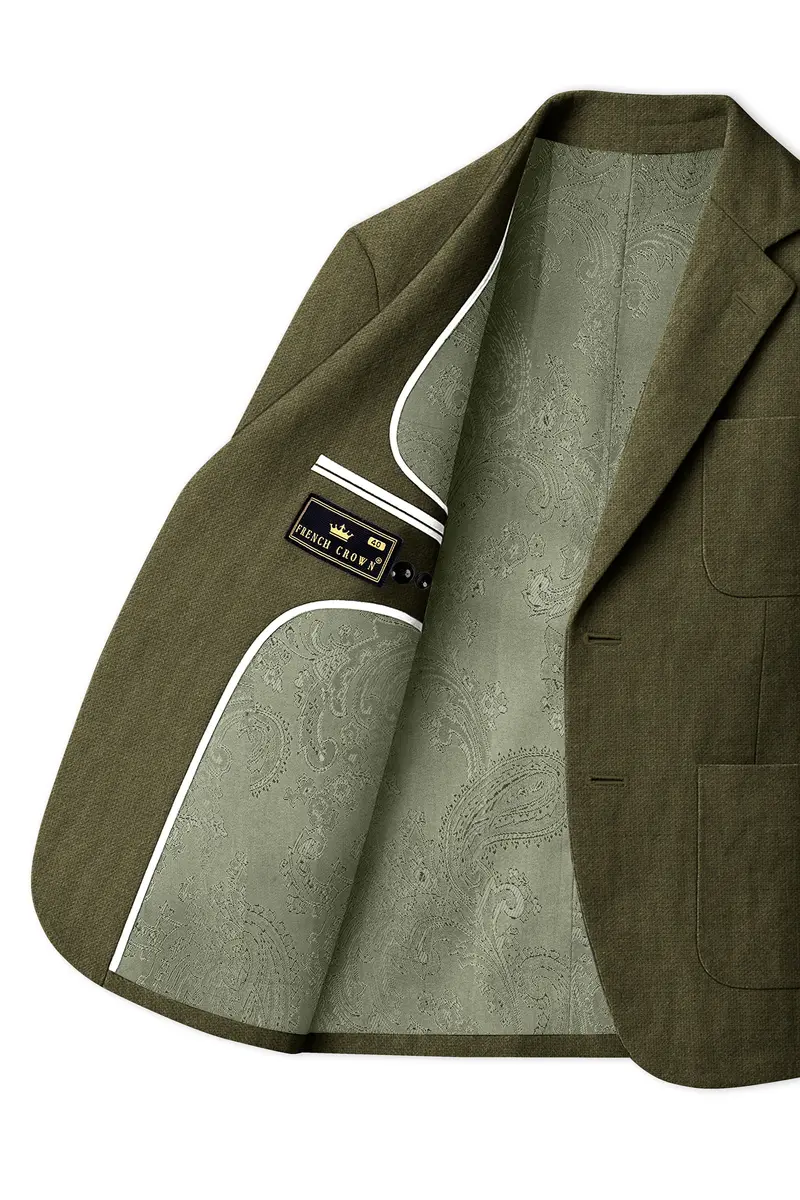 Virenza-Birch Green Luxurious Linen Single Breasted Sports Blazer 6