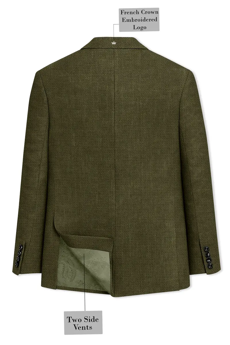 Virenza-Birch Green Luxurious Linen Single Breasted Sports Blazer 9