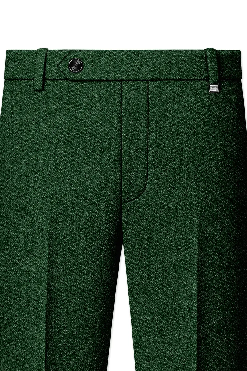 Virenza-Mystle Green Textured Tweed Double Breasted Suit 12