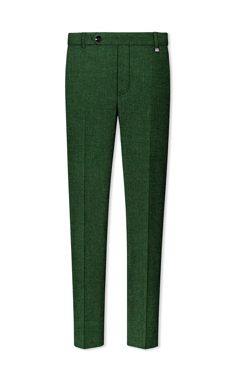 Virenza-Mystle Green Textured Tweed Double Breasted Suit 13