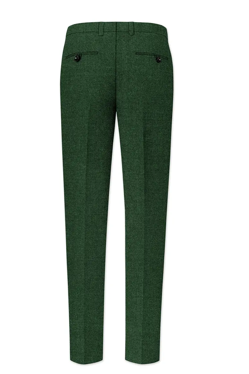 Virenza-Mystle Green Textured Tweed Double Breasted Suit 14