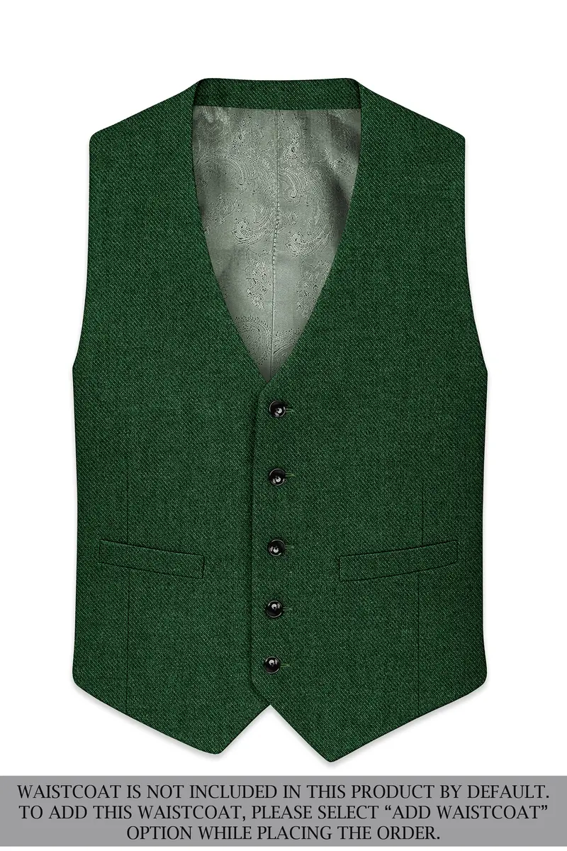 Virenza-Mystle Green Textured Tweed Double Breasted Suit 16