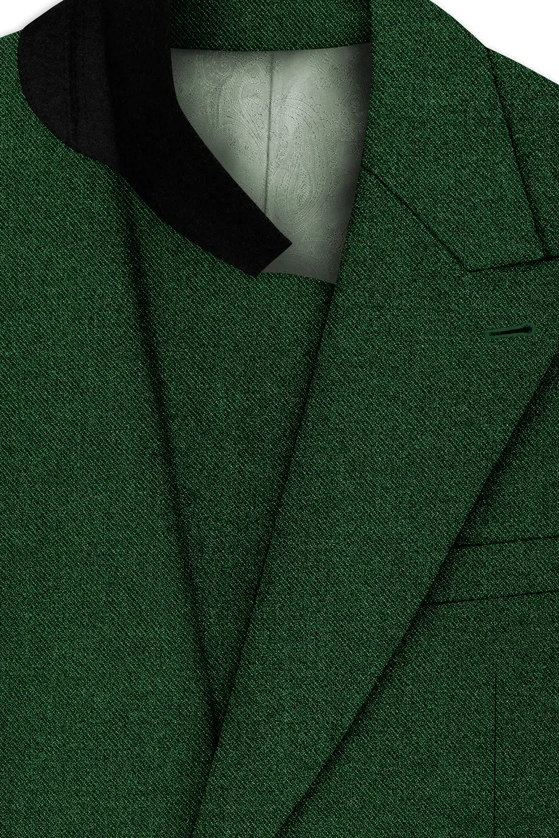 Virenza-Mystle Green Textured Tweed Double Breasted Suit 5