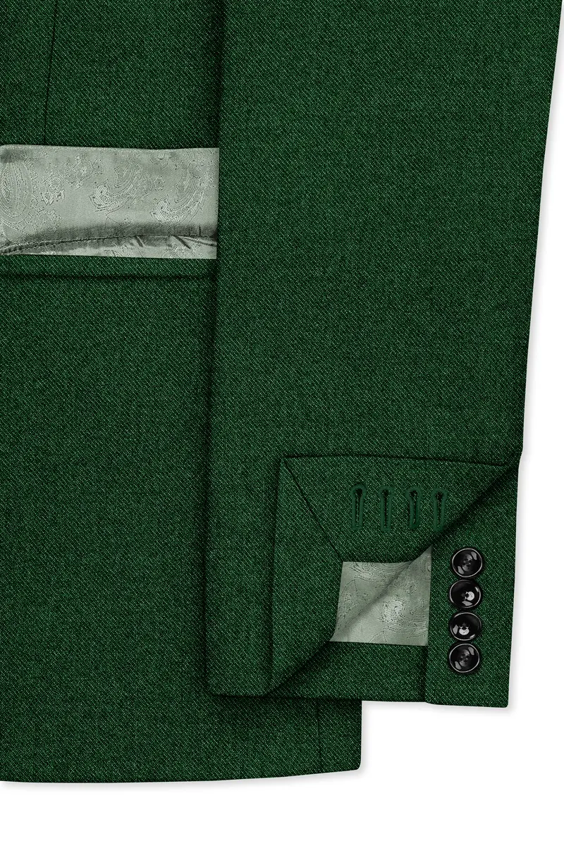 Virenza-Mystle Green Textured Tweed Double Breasted Suit 7