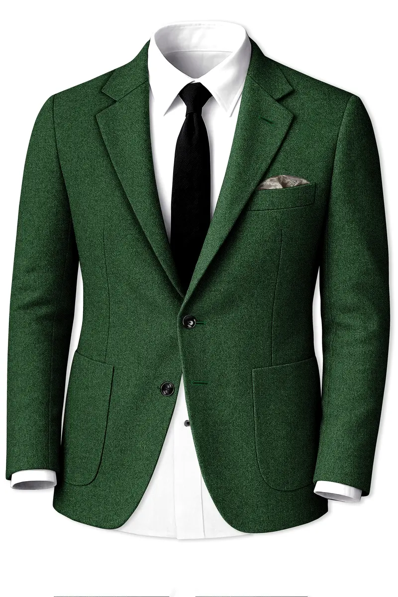 Virenza-Mystle Green Textured Tweed Single Breasted Sports Blazer 2