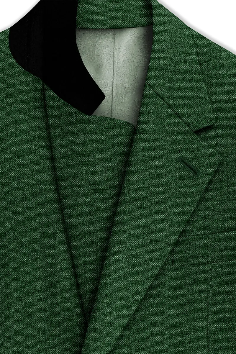 Virenza-Mystle Green Textured Tweed Single Breasted Sports Blazer 4