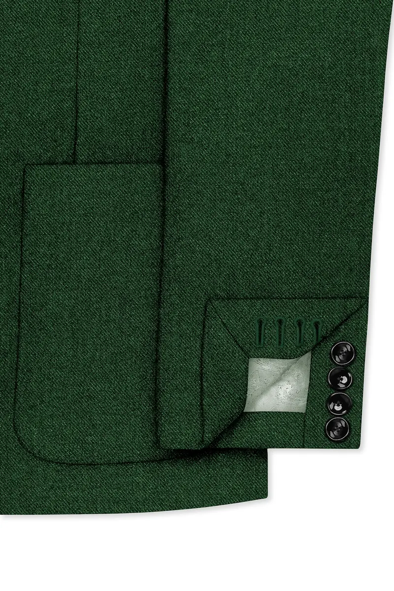 Virenza-Mystle Green Textured Tweed Single Breasted Sports Blazer 6