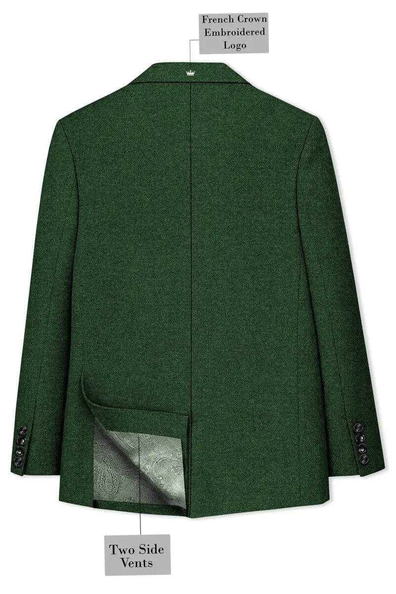 Virenza-Mystle Green Textured Tweed Single Breasted Sports Blazer 8
