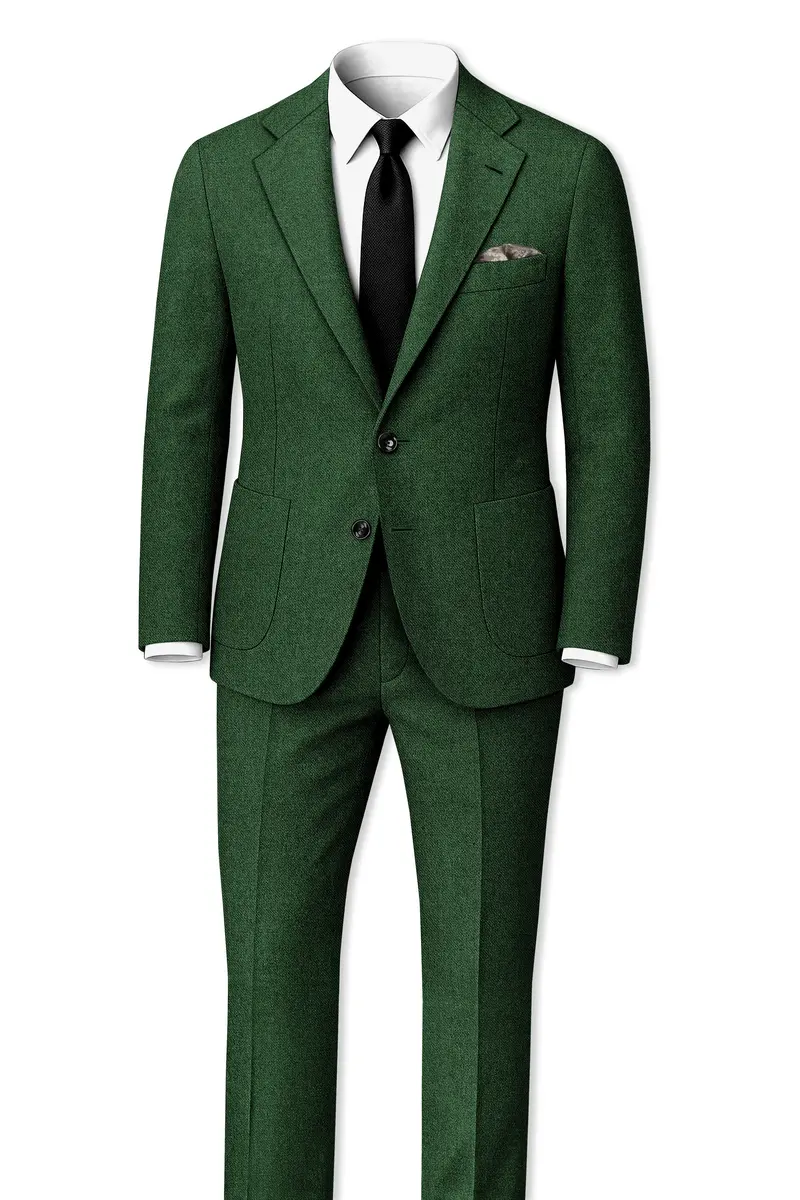 Virenza-Mystle Green Textured Tweed Single Breasted Sports Blazer 9