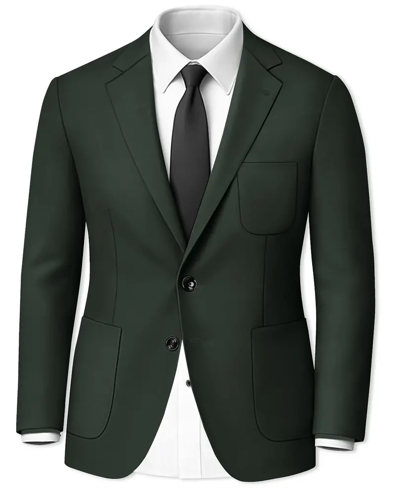 Virenza-Rangoon Green Solid Premium Cotton Single Breasted Sports Blazer 1