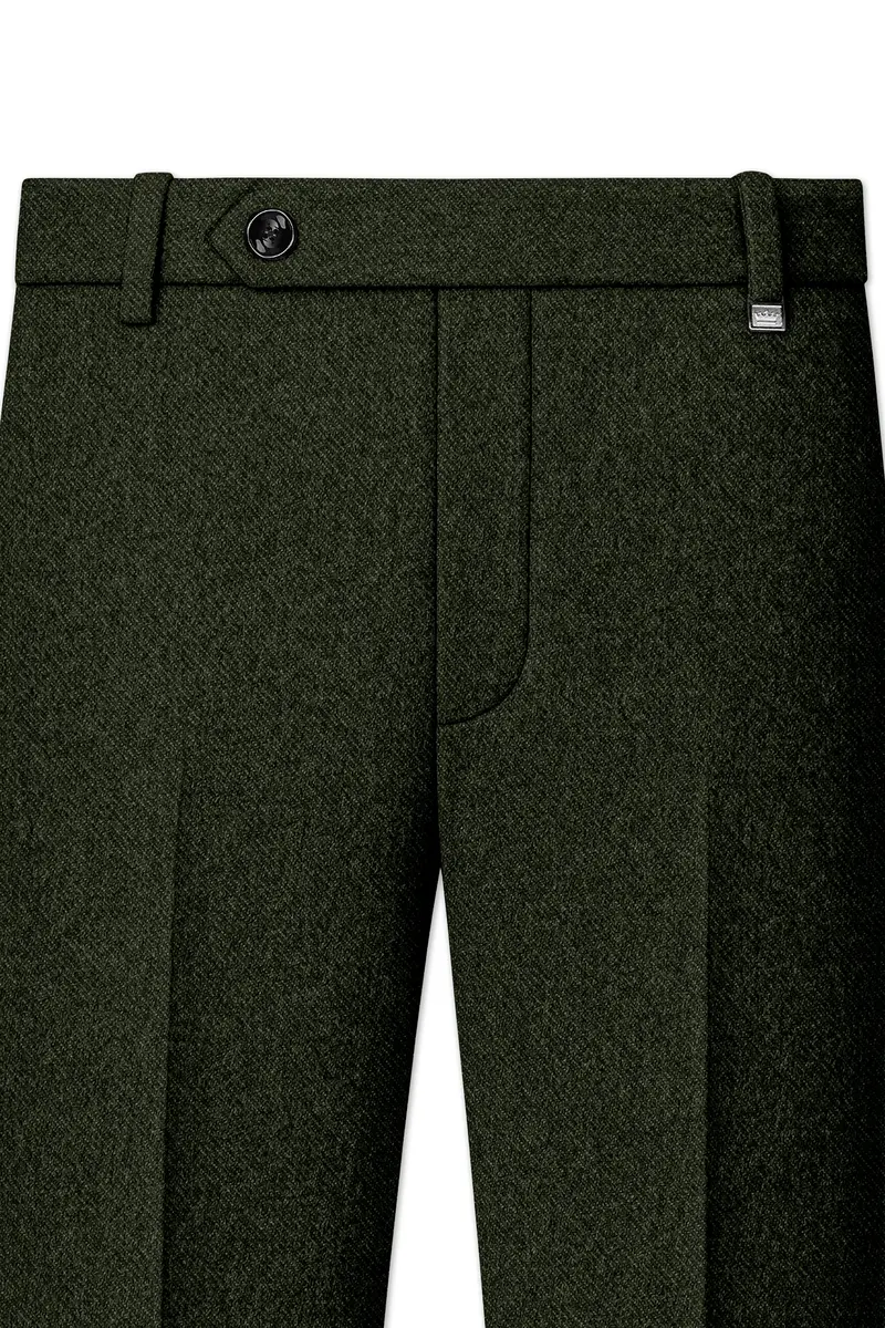 Virenza-Rangoon Green Textured Tweed Single Breasted Sports Suit 12