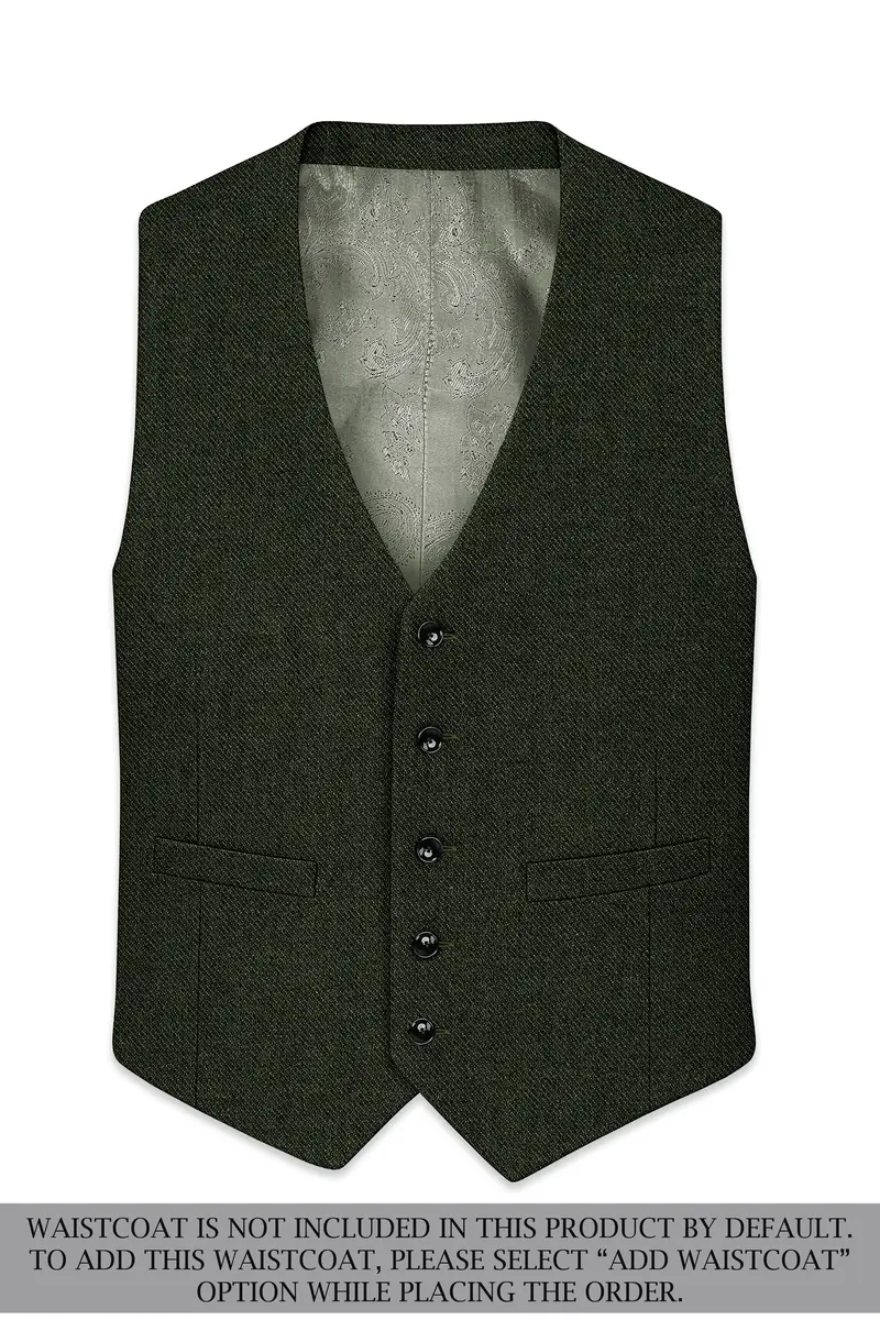 Virenza-Rangoon Green Textured Tweed Single Breasted Sports Suit 16