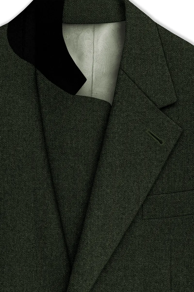 Virenza-Rangoon Green Textured Tweed Single Breasted Sports Suit 5