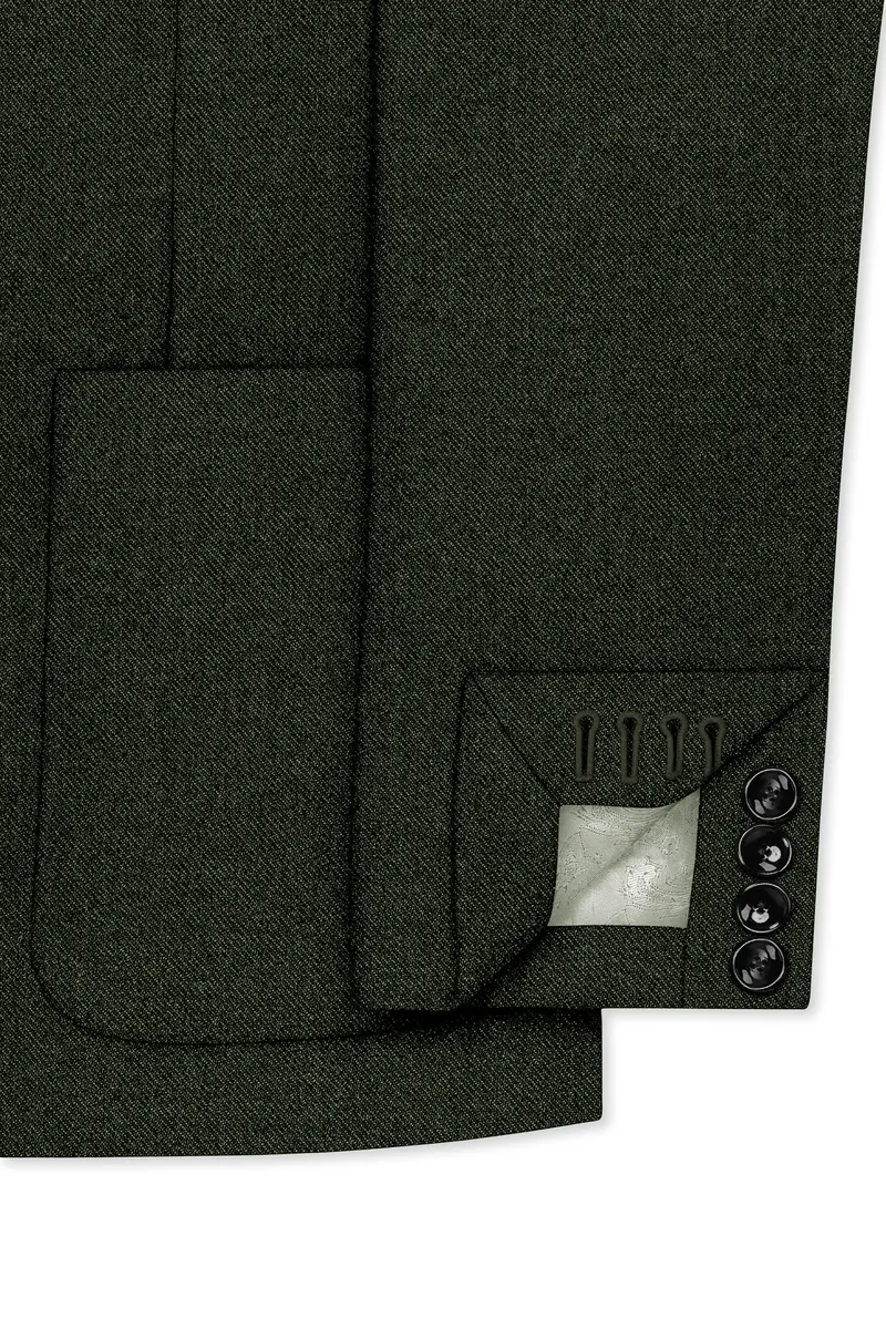 Virenza-Rangoon Green Textured Tweed Single Breasted Sports Suit 7