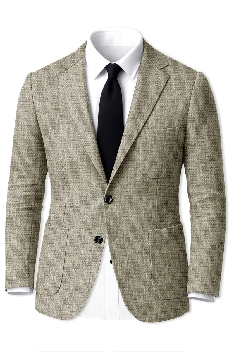 Virenza-Thistle Green Luxurious Linen Single Breasted Sports Blazer 2