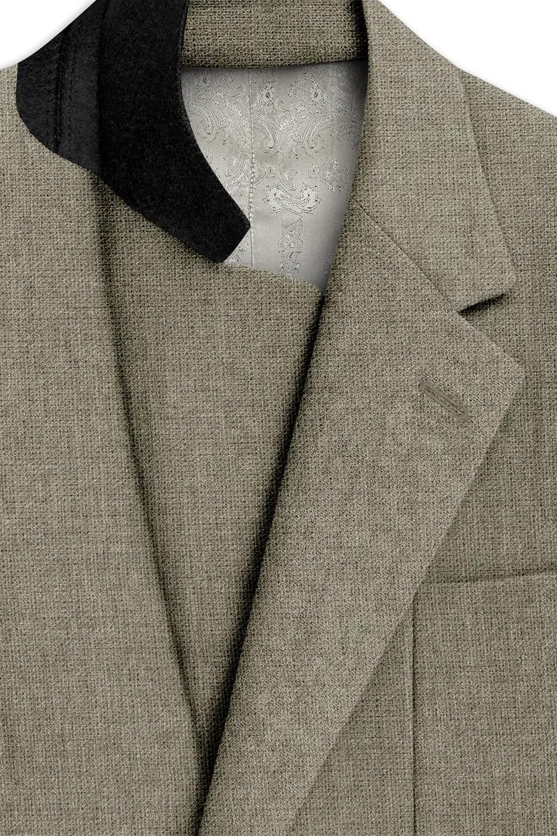 Virenza-Thistle Green Luxurious Linen Single Breasted Sports Blazer 4
