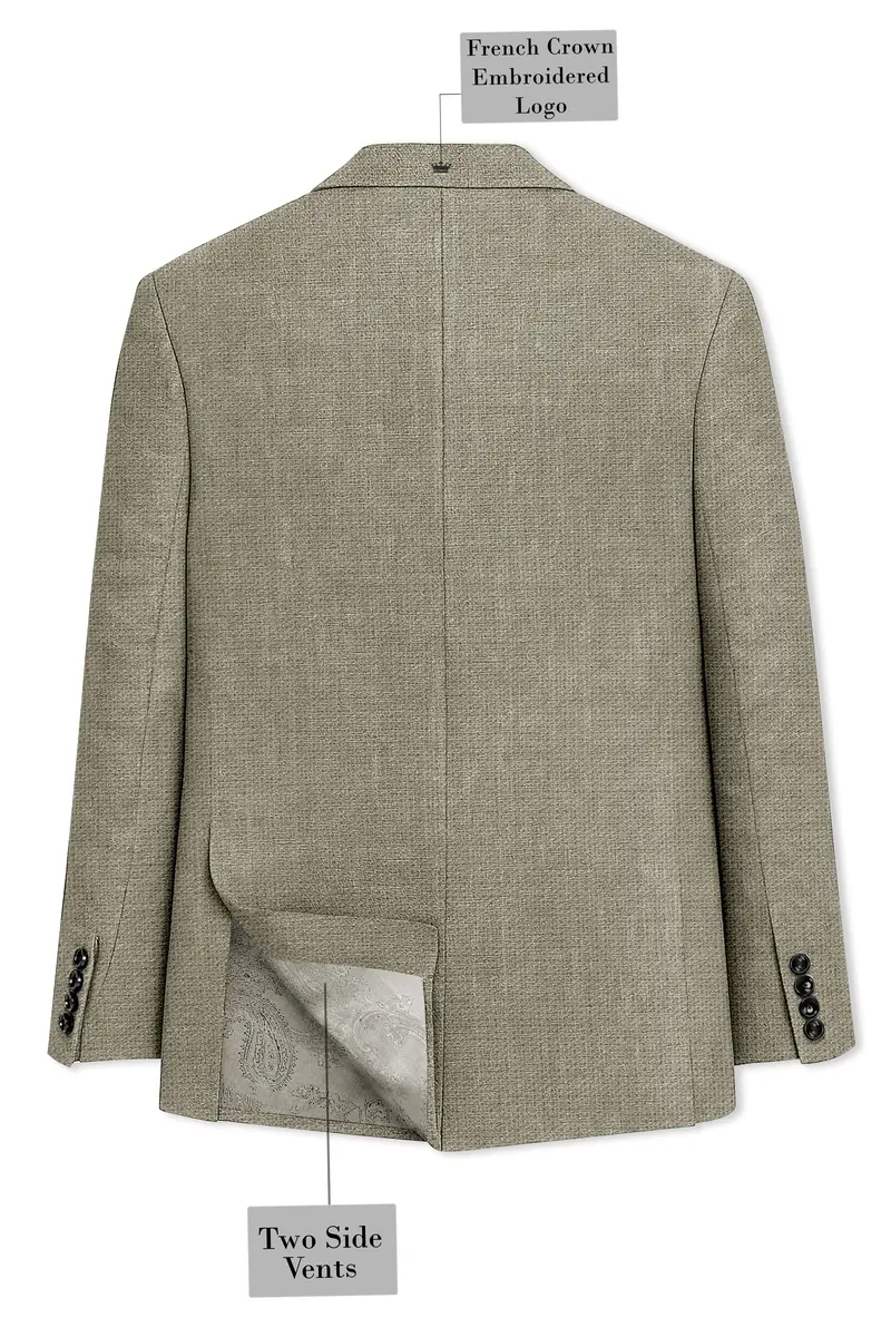Virenza-Thistle Green Luxurious Linen Single Breasted Sports Blazer 8