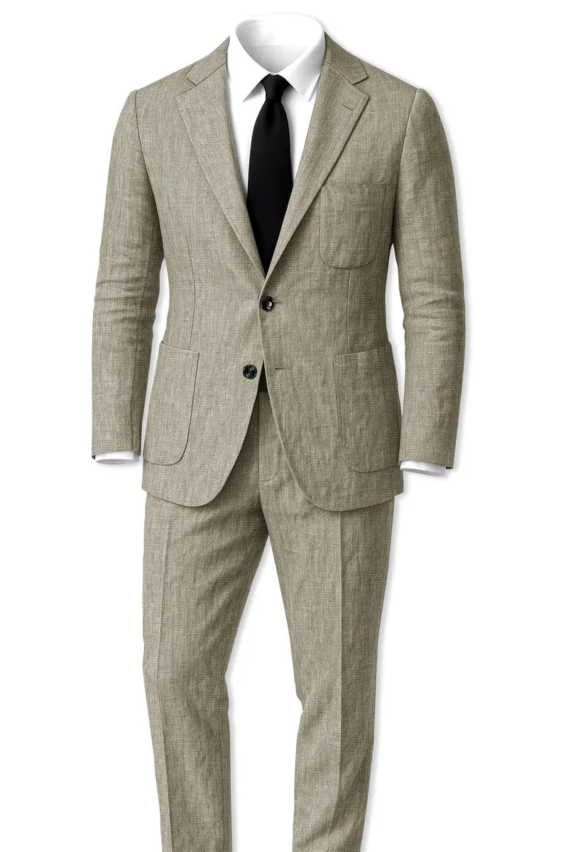 Virenza-Thistle Green Luxurious Linen Single Breasted Sports Blazer 9
