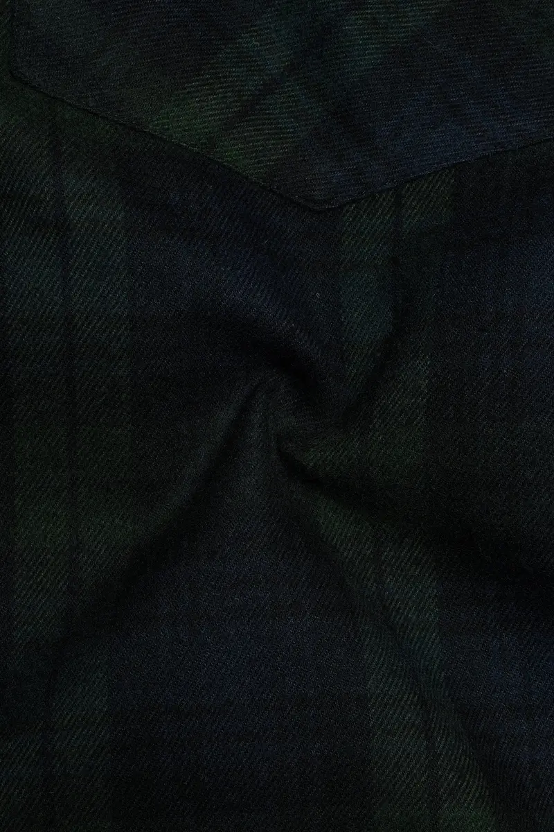 Virenzo-Racing Green Plaid Heavyweight Super Soft Premium Flannel Cotton Casual Overshirt 3