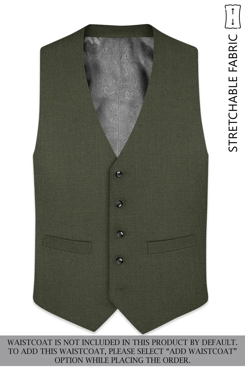 Virenzo-Rifle Green Luxurious Linen Single Breasted Stretchable Traveler Suit 17