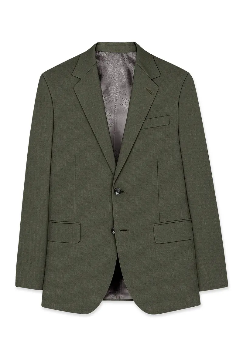 Virenzo-Rifle Green Luxurious Linen Single Breasted Stretchable Traveler Suit 8