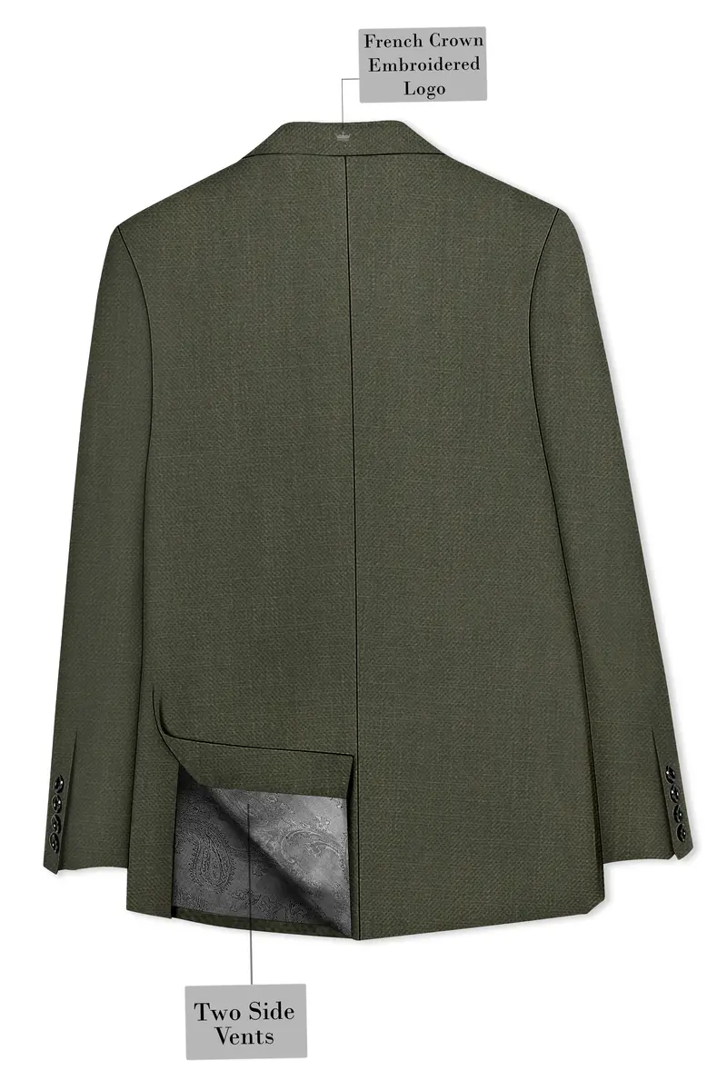Virenzo-Rifle Green Luxurious Linen Single Breasted Stretchable Traveler Suit 9