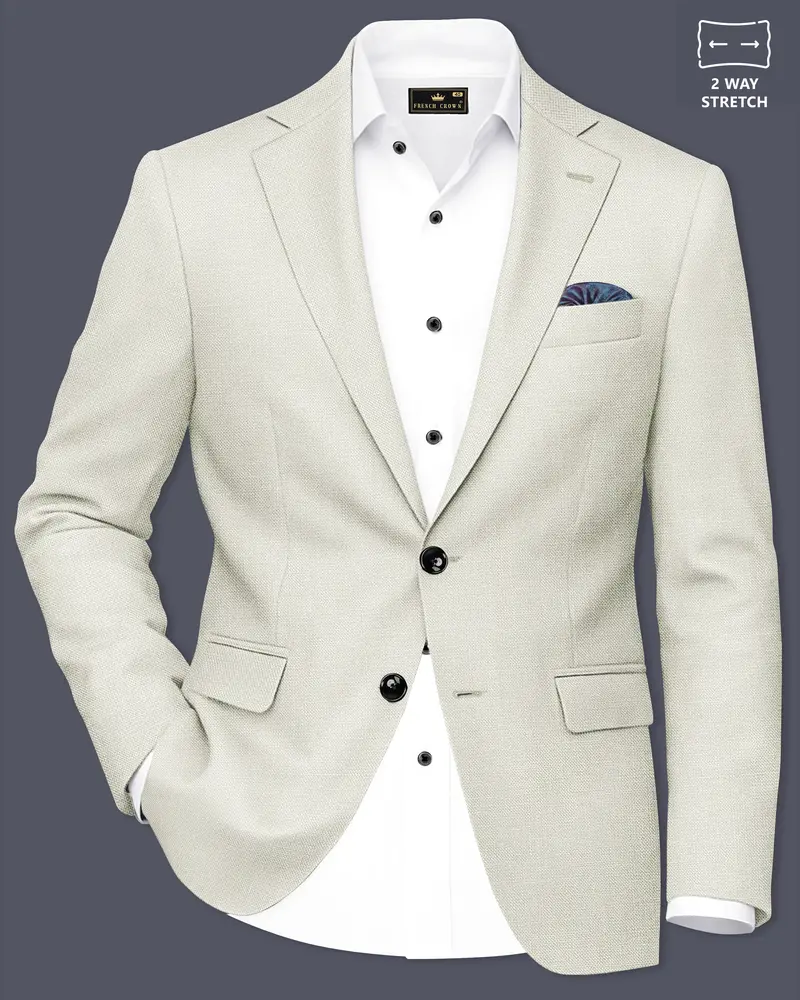Viridale-Periglacial Green Luxurious Linen Single Breasted Stretchable Traveler Blazer 1