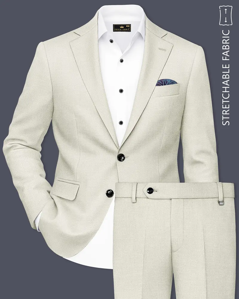 Viridale-Periglacial Green Luxurious Linen Single Breasted Stretchable Traveler Suit 1