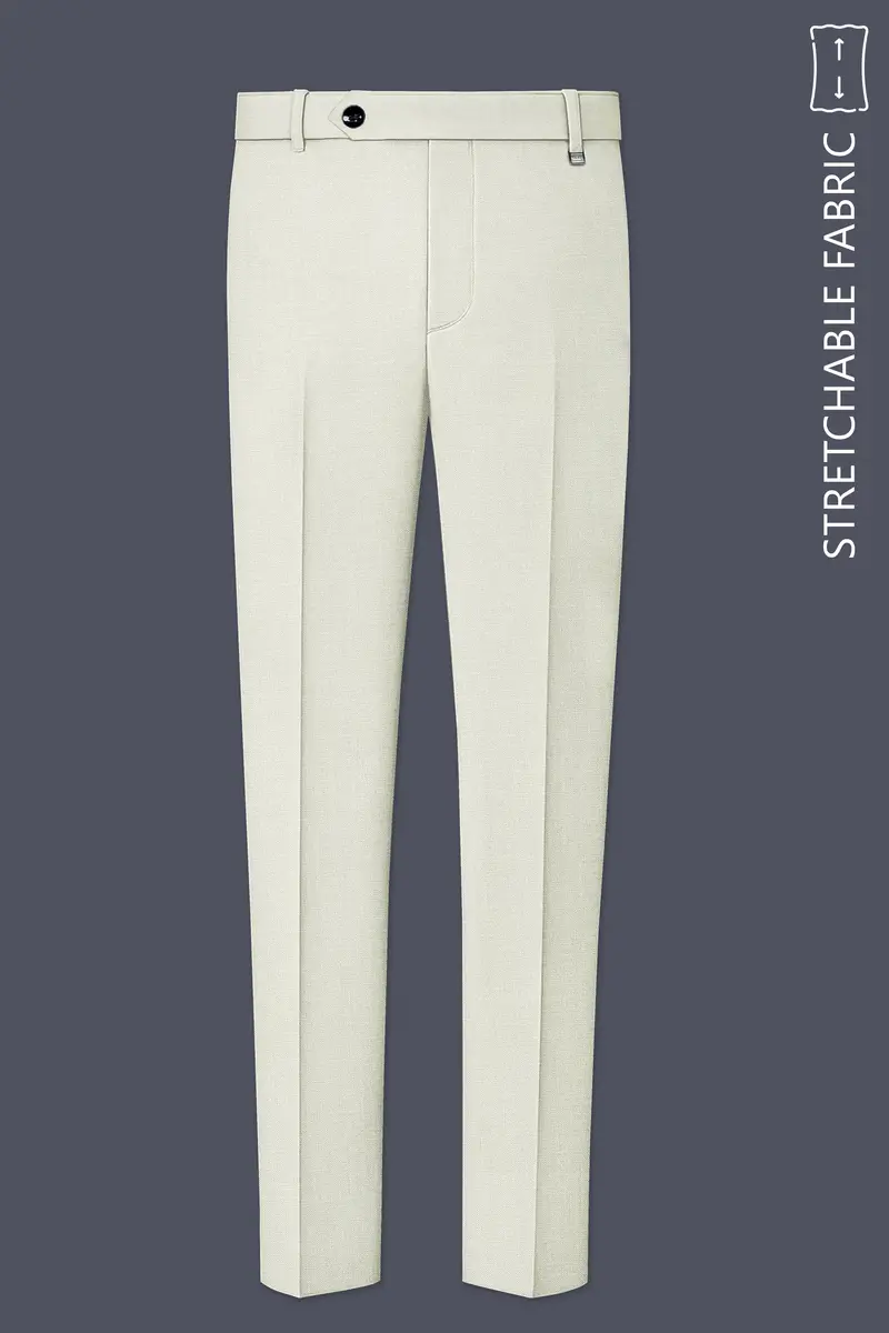 Viridale-Periglacial Green Luxurious Linen Stretchable Waistband Pant 2