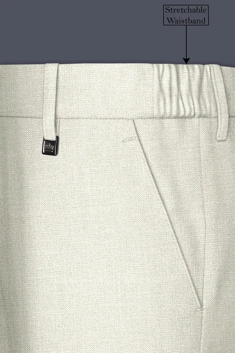 Viridale-Periglacial Green Luxurious Linen Stretchable Waistband Pant 6