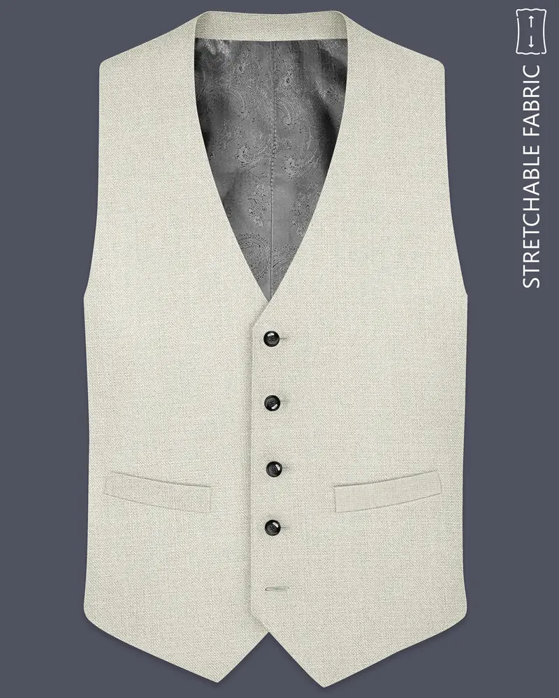 Viridale-Periglacial Green Luxurious Linen Stretchable Waistcoat 1