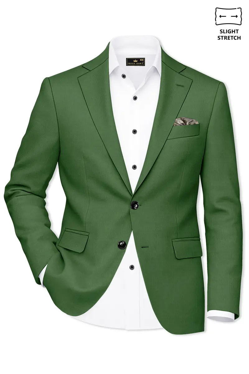 Viridian-Forest Green Wool Rich Slight Stretch Single Breasted Suit 10