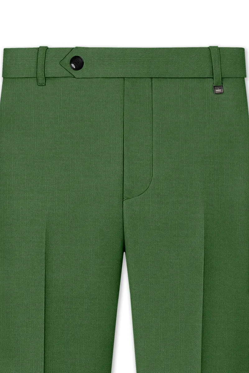 Viridian-Forest Green Wool Rich Slight Stretch Single Breasted Suit 12