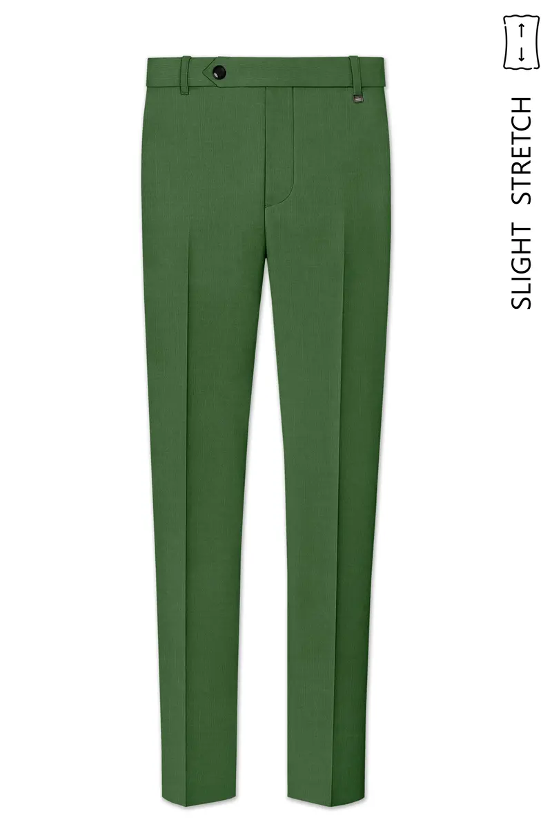 Viridian-Forest Green Wool Rich Slight Stretch Single Breasted Suit 13