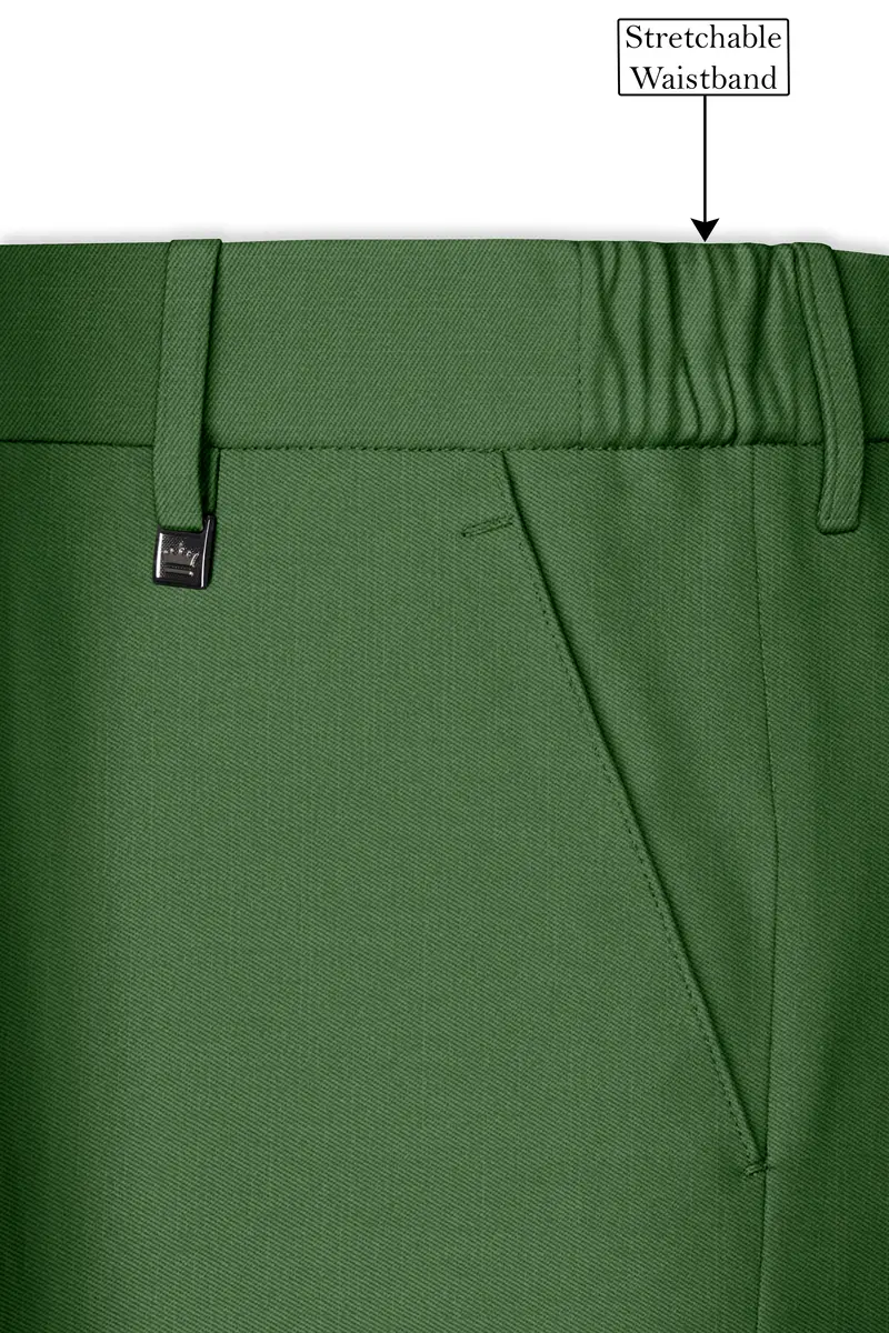 Viridian-Forest Green Wool Rich Slight Stretch Single Breasted Suit 15