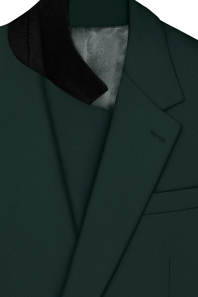 Viridian-Gable Green Slight Stretch Subtle Sheen Poly-Viscose Single Breasted Blazer 4