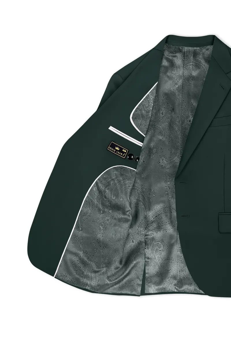 Viridian-Gable Green Slight Stretch Subtle Sheen Poly-Viscose Single Breasted Blazer 5