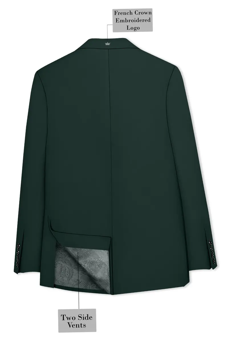 Viridian-Gable Green Slight Stretch Subtle Sheen Poly-Viscose Single Breasted Blazer 8