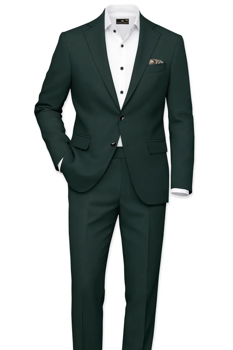 Viridian-Gable Green Slight Stretch Subtle Sheen Poly-Viscose Single Breasted Blazer 9
