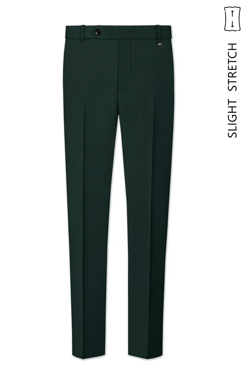 Viridian-Gable Green Slight Stretch Subtle Sheen Poly-Viscose Waistband Pant 2